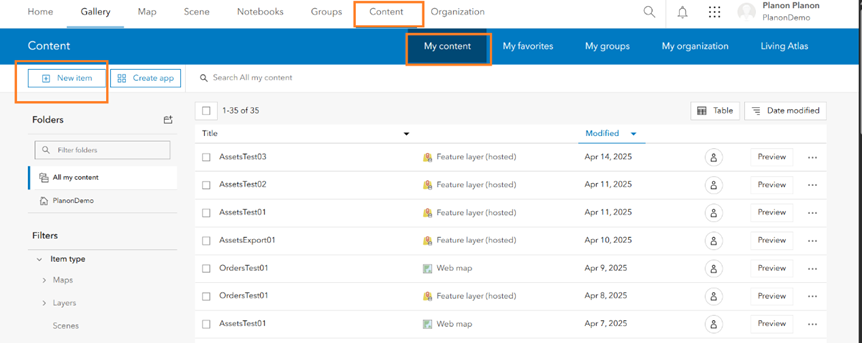 Esri layers result