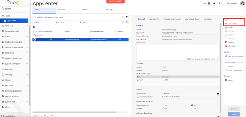 Add App License
